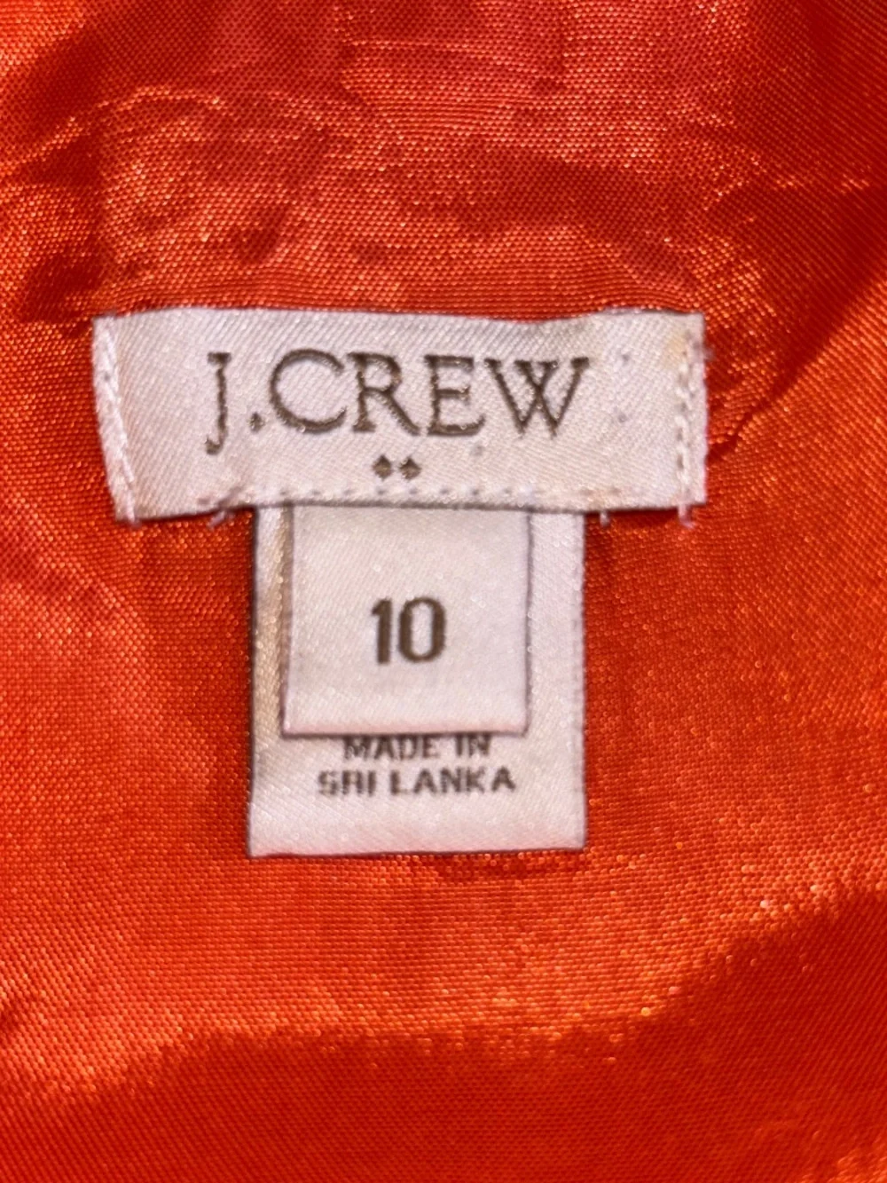 J. Crew Orange Chevron Lace Sleeveless Dress Size 10